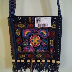 Cross body embroidered bag